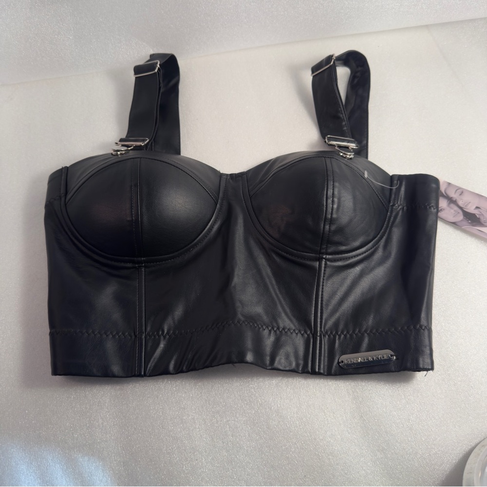 Kendall & Kylie Black Leather Top